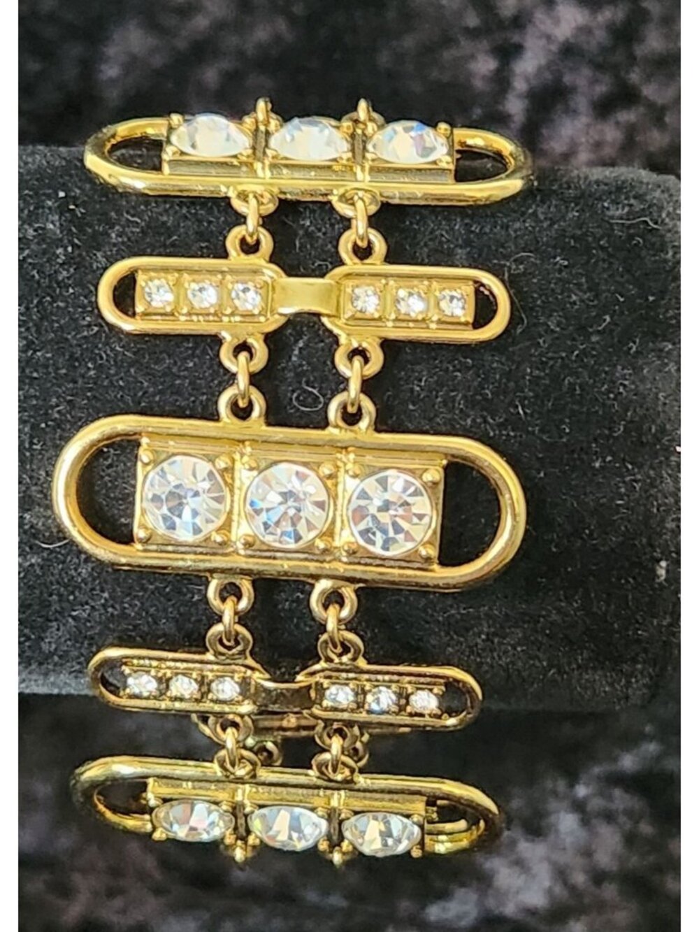GIVENCHY Vintage Gold Tone Heavy Chunky Link Chain Bracelet 4G Logo EUC
